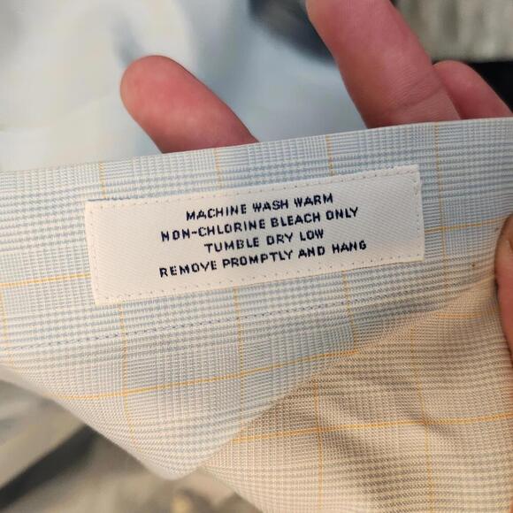 Brooks Brothers Slim Fit Non-Iron Dress Shirt - Light Blue Plaid- 16 4/5 - Picture 8 of 9